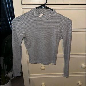Grey and white stripped long sleeve
